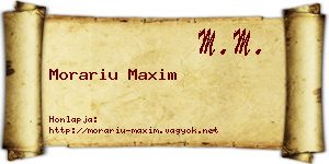 Morariu Maxim névjegykártya